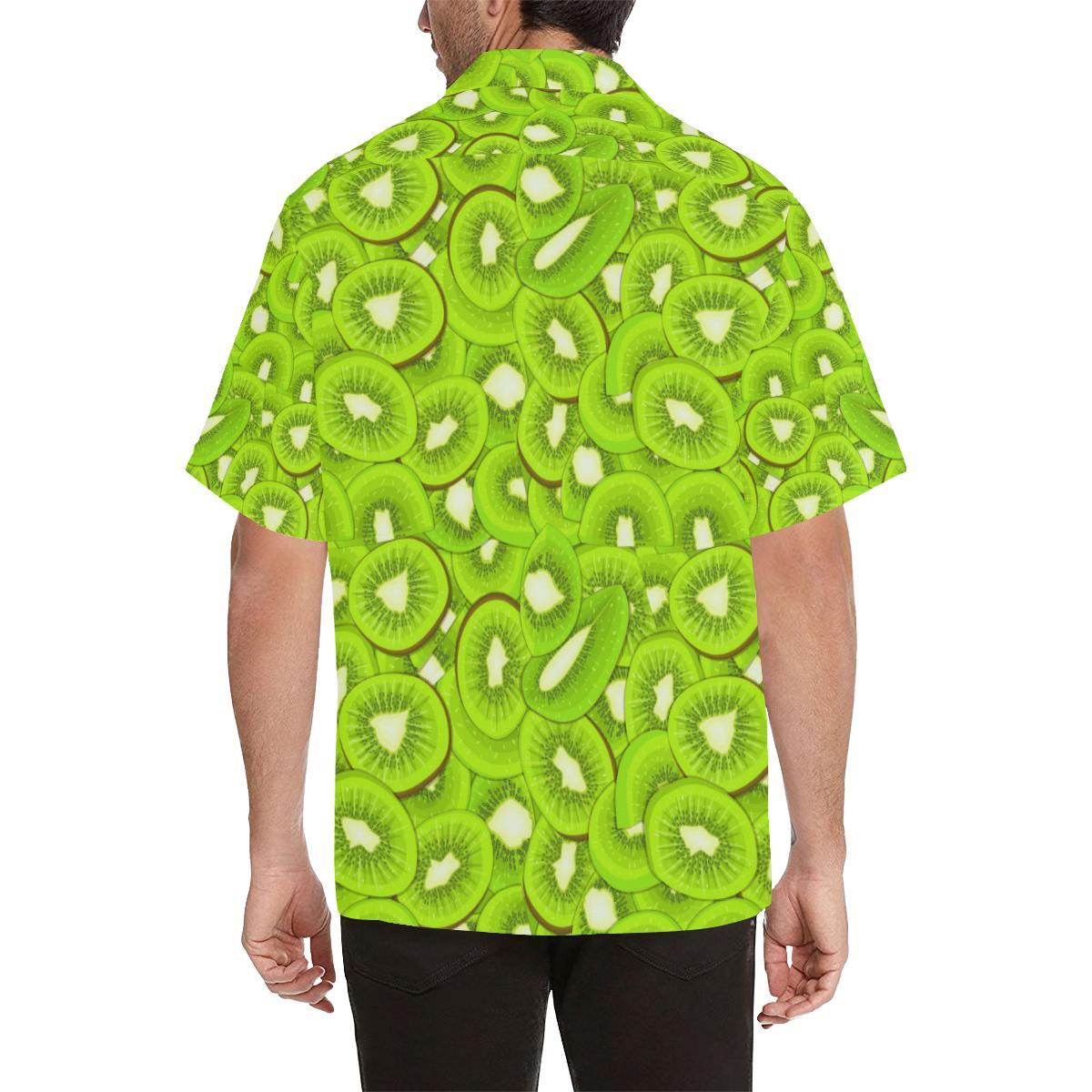 Sliced Kiwi Pattern Mens All Over Print Hawaiian Shirt