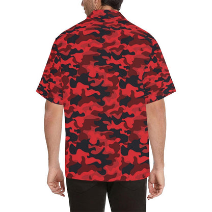 Camo Red Pattern Print Design Hawaiian Shirt
