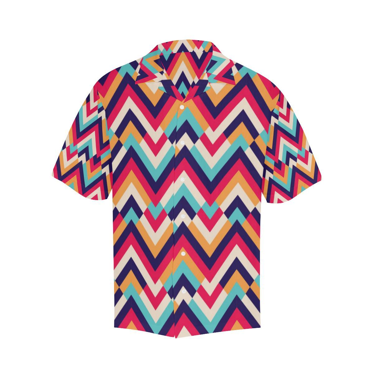 Zigzag Chevron Pattern Background Mens All Over Print Hawaiian Shirt