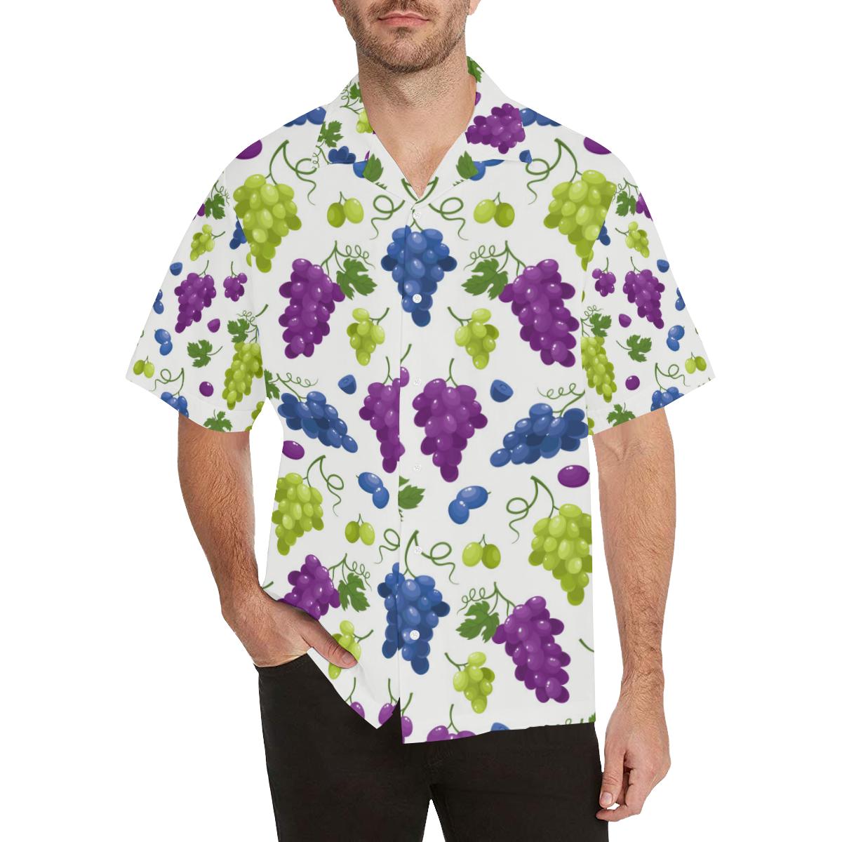 Grape Pattern Mens All Over Print Hawaiian Shirt