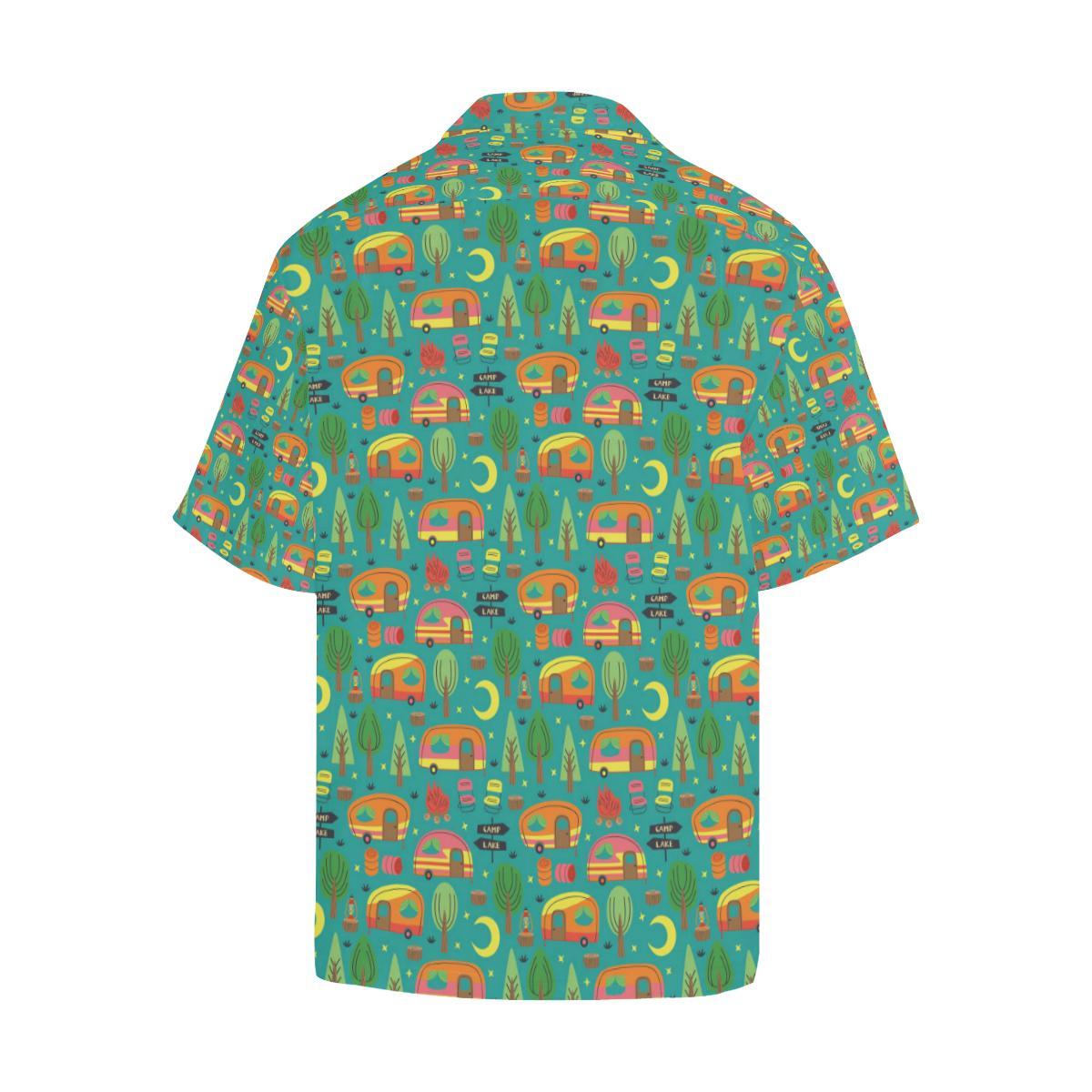 Camping Camper Pattern Print Design Hawaiian Shirt