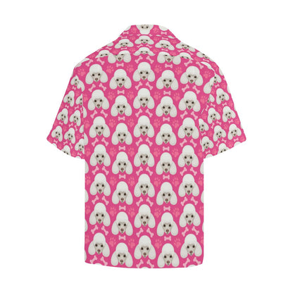 Poodle Pattern Pink Background Mens All Over Print Hawaiian Shirt
