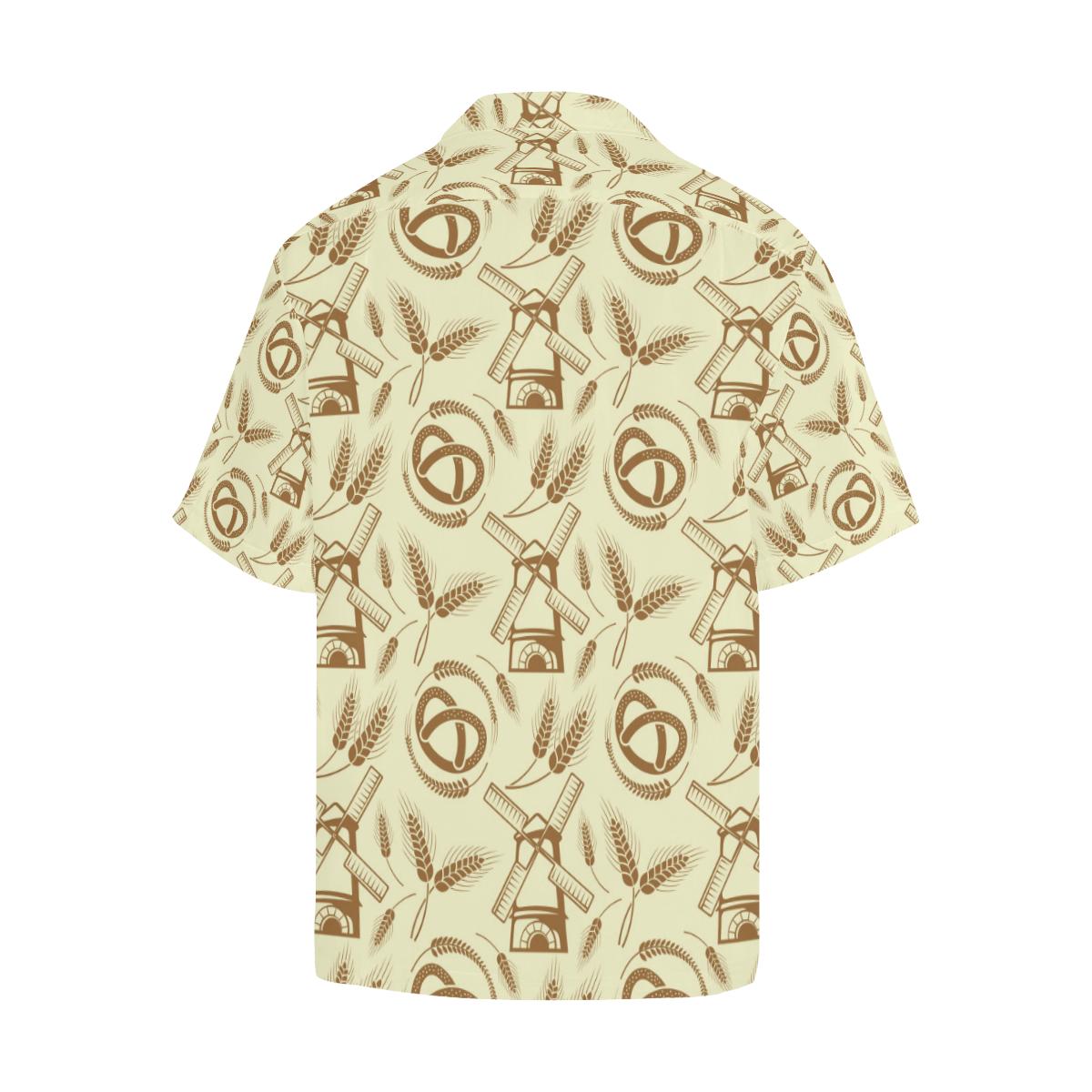 Windmill Wheat Pattern Mens All Over Print Hawaiian Shirt