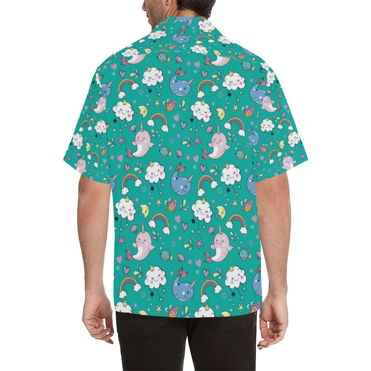 Narwhal Pattern Print Design Hawaiian Shirt