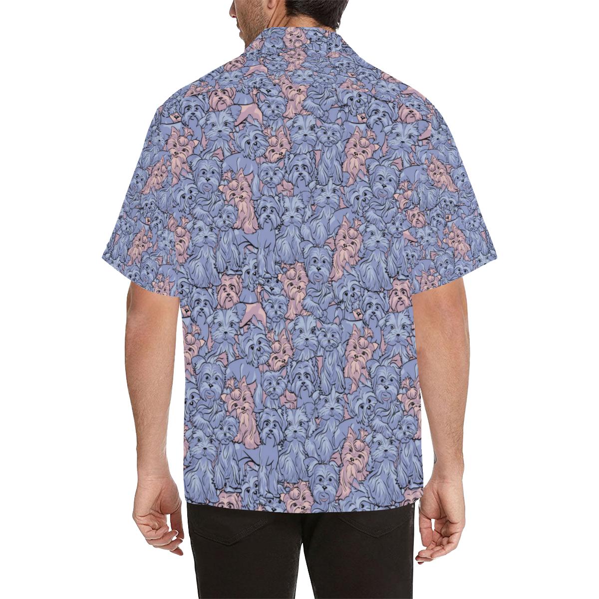 Yorkshire Terrier Pattern Print Design 02 Mens All Over Hawaiian Shirt