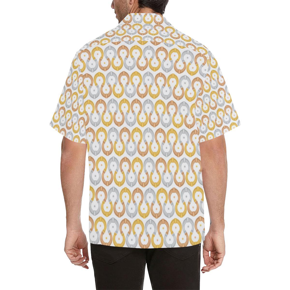 Horseshoes Pattern Print Design 03 Mens All Over Hawaiian Shirt