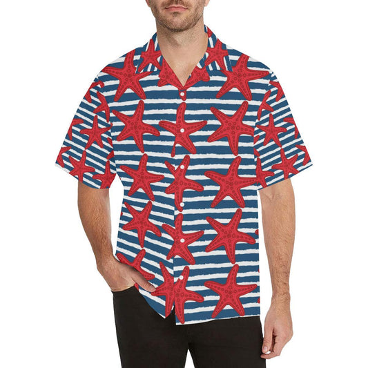 Starfish Red Pattern Print Design Hawaiian Shirt