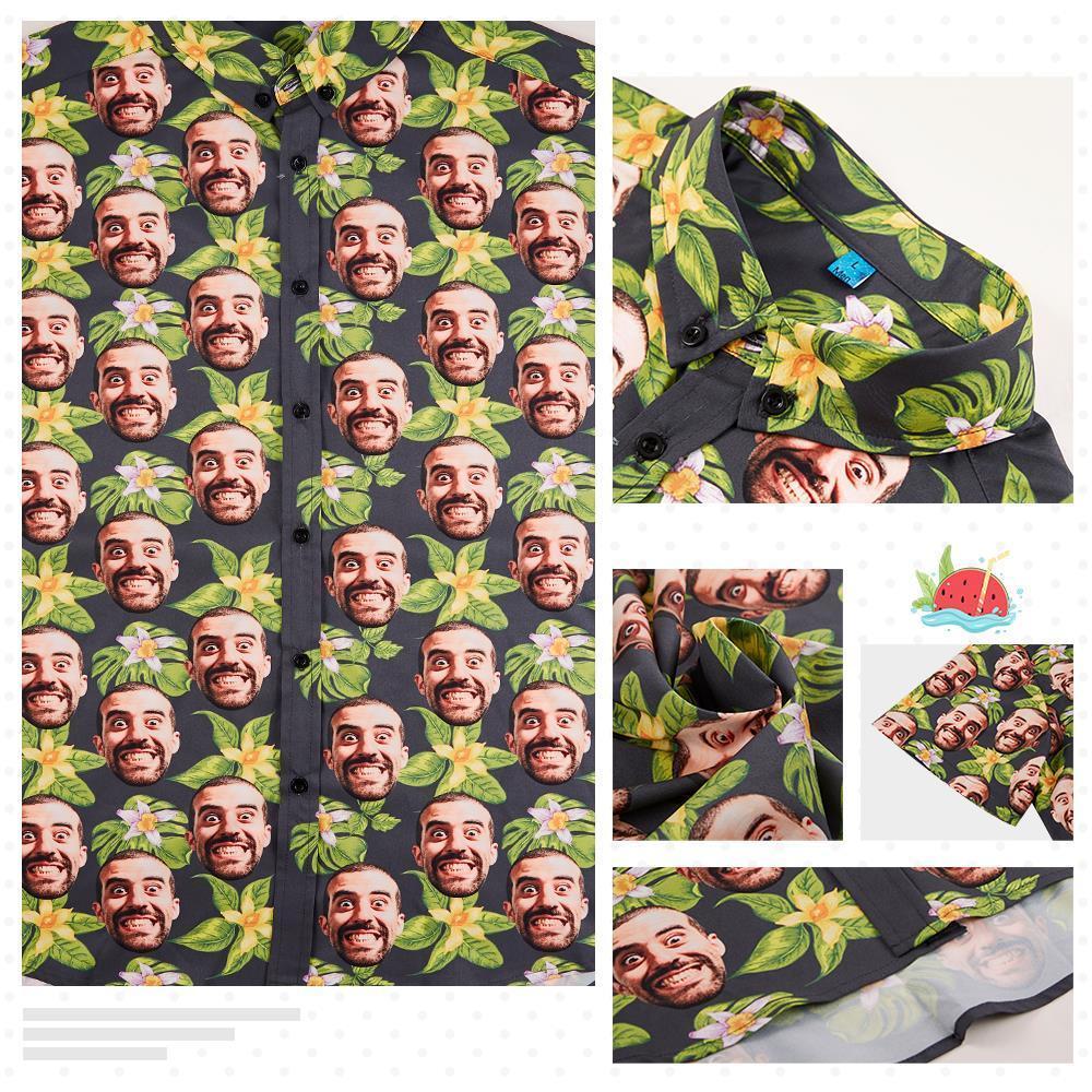 Personalised Face Hawaiian Shirt For Men Avocado Christmas Gifts