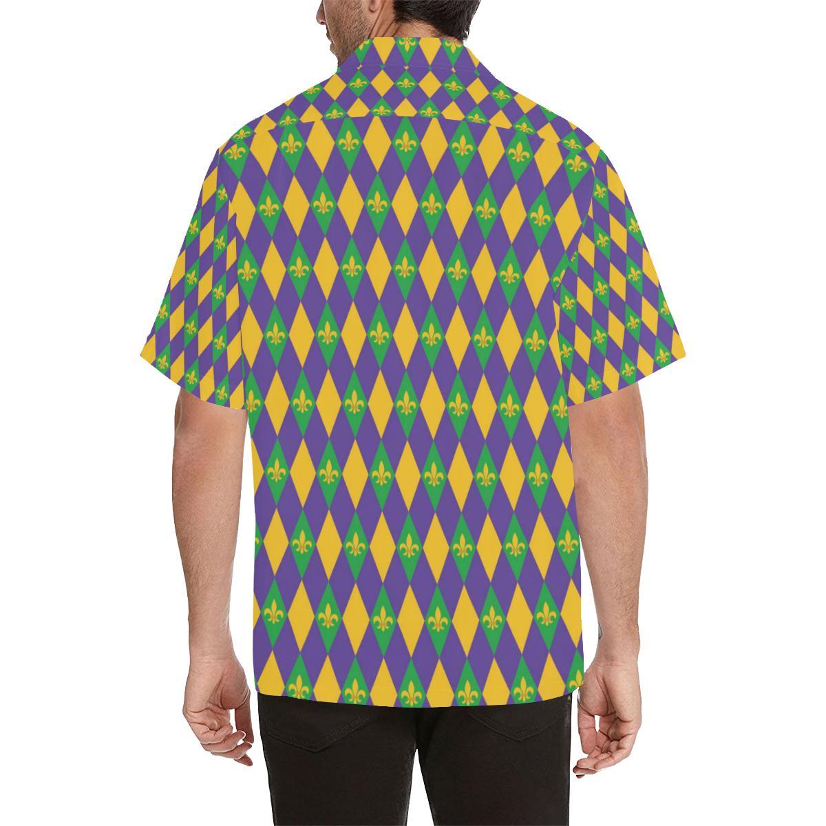 Mardi Gras Pattern Print Design Hawaiian Shirt