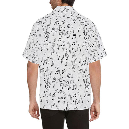 Music Notes Pattern Print Design 04 Mens All Over Hawaiian Shirt