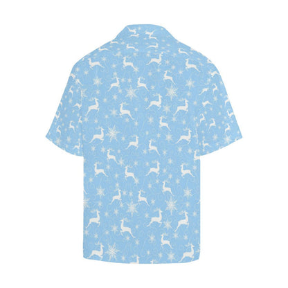 Snowflake Deer Pattern Mens All Over Print Hawaiian Shirt