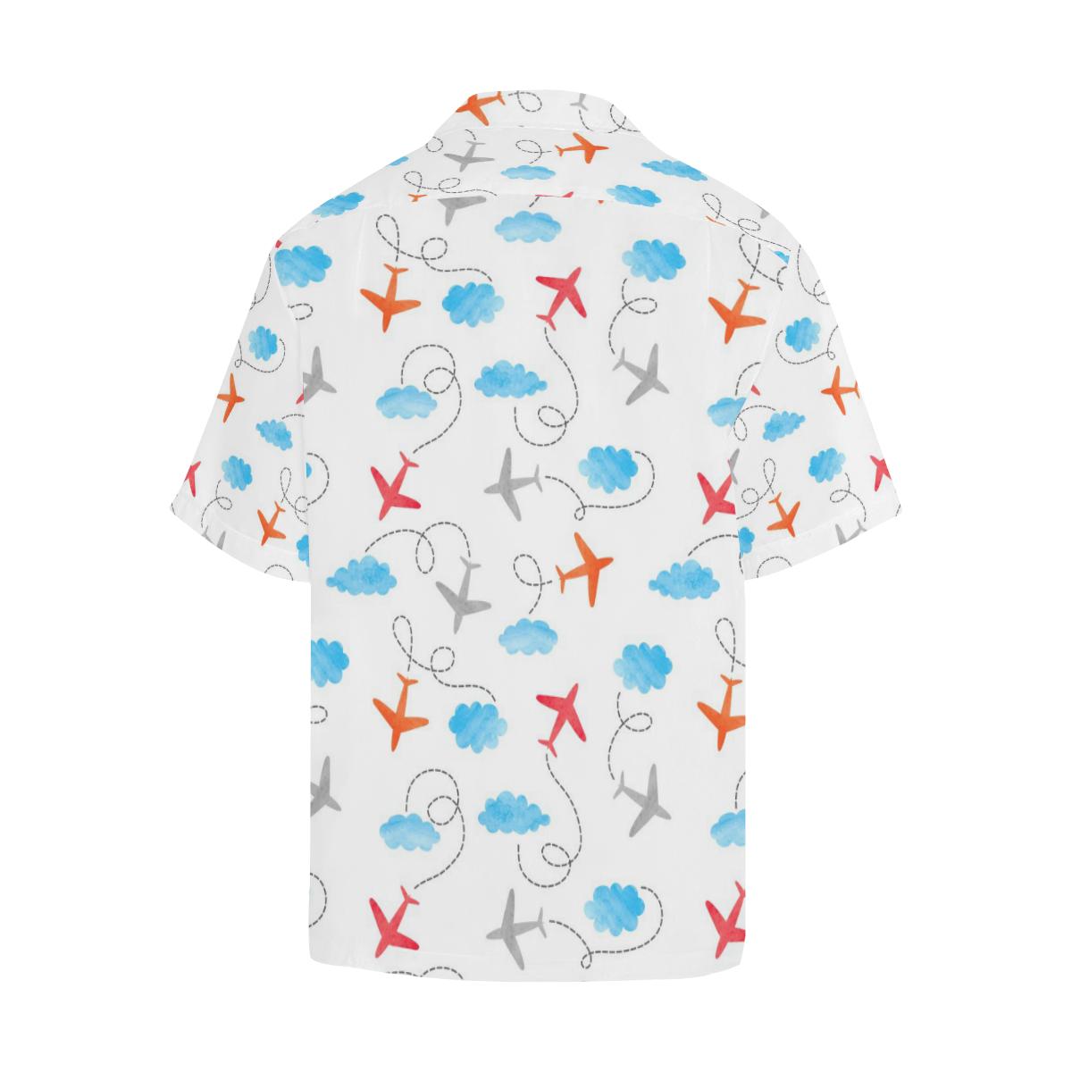 Airplane Cloud Pattern Mens All Over Print Hawaiian Shirt