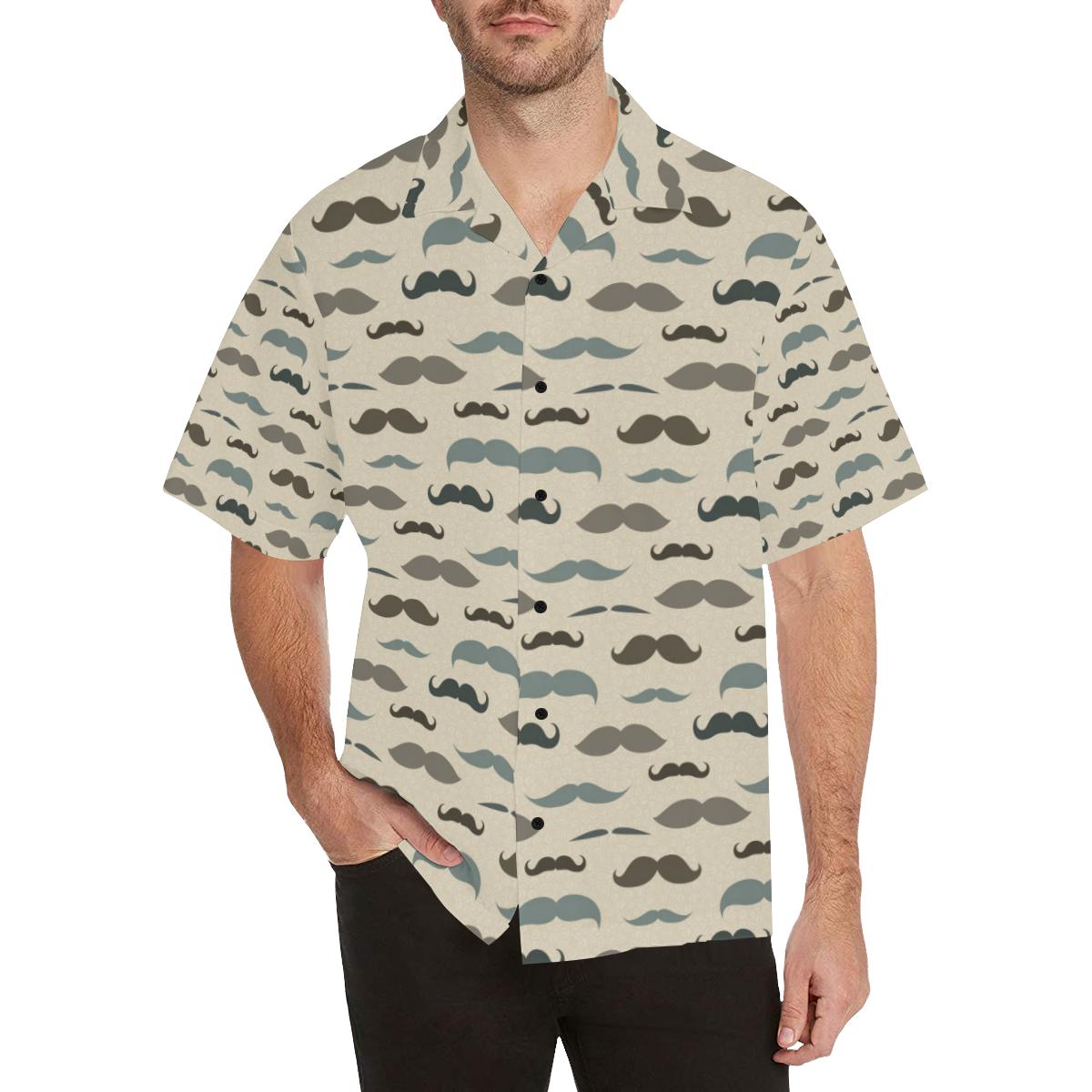 Mustache Pattern Print Design A Hawaiian Shirt