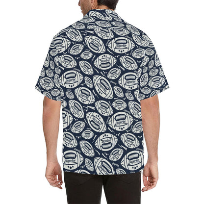 American Football Ball Pattern Mens All Over Print Hawaiian Shirt