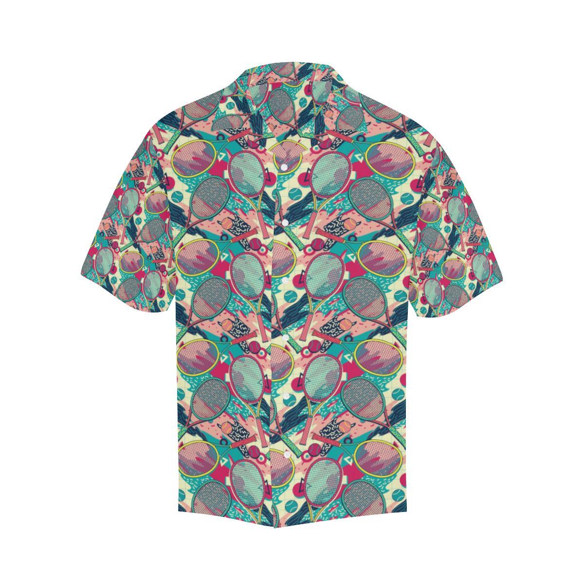 Tennis Pattern Print Design 01 Mens All Over Hawaiian Shirt