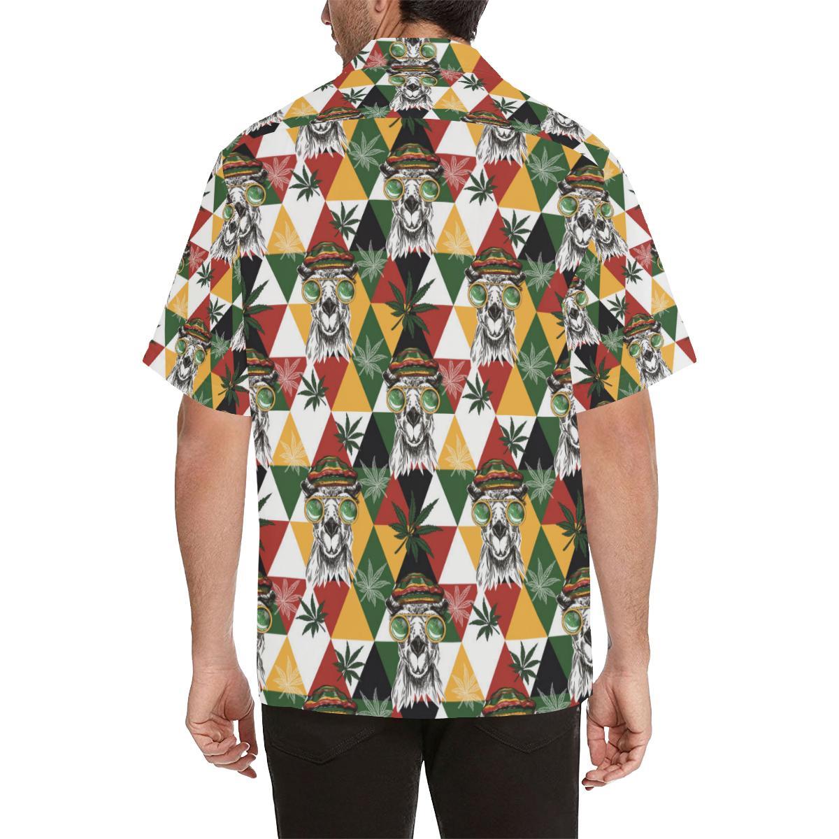 Cool Camel Leaves Pattern Mens All Over Print Hawaiian Shirt