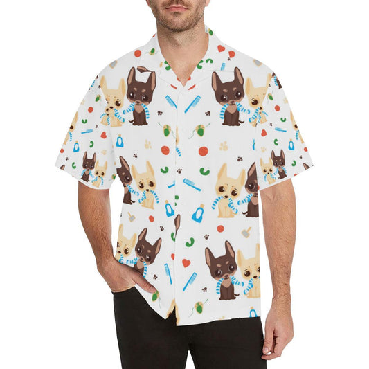 Cute Chihuahua Dog Pattern Mens All Over Print Hawaiian Shirt