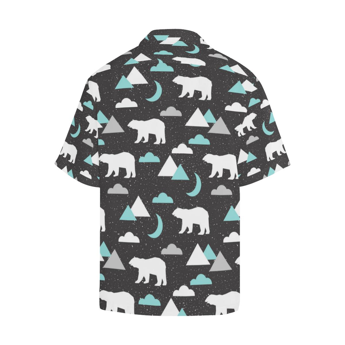 Polar Bear Moon Pattern Mens All Over Print Hawaiian Shirt