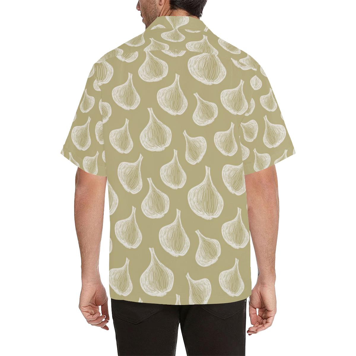 Garlic Design Pattern Mens All Over Print Hawaiian Shirt