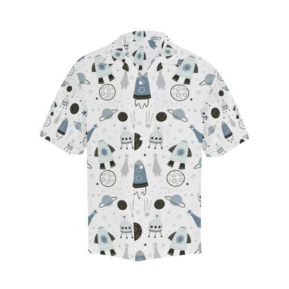 Hand Drawn Space Elements Rocket Star Planet Mens All Over Print Hawaiian Shirt