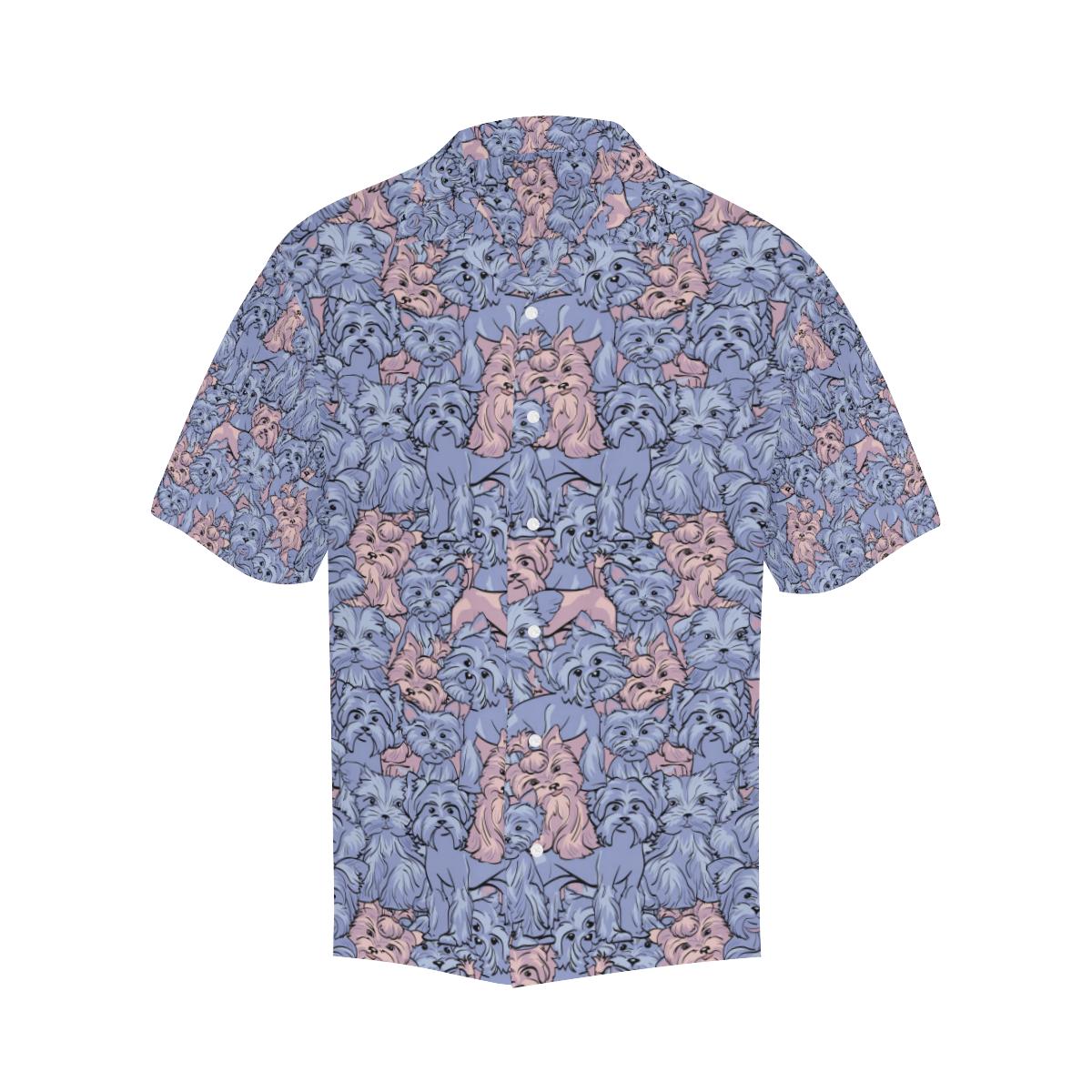 Yorkshire Terrier Pattern Print Design 02 Mens All Over Hawaiian Shirt