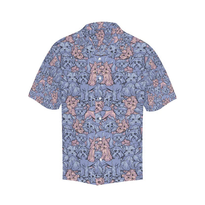 Yorkshire Terrier Pattern Print Design 02 Mens All Over Hawaiian Shirt