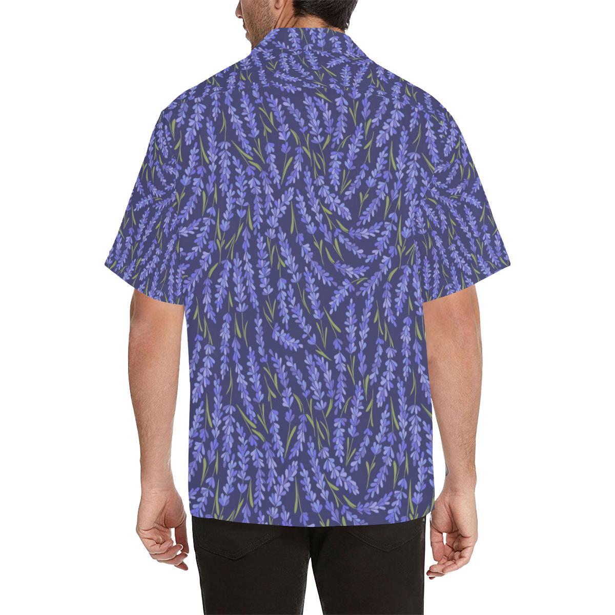 Lavender Theme Pattern Mens All Over Print Hawaiian Shirt