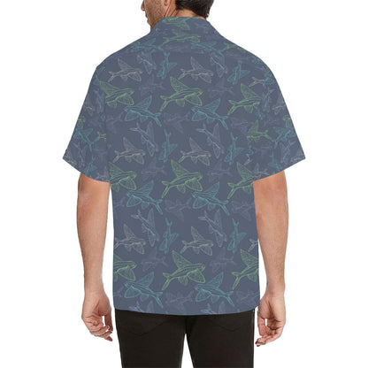 Flying Fish Pattern Print Design Hawaiian Shirt