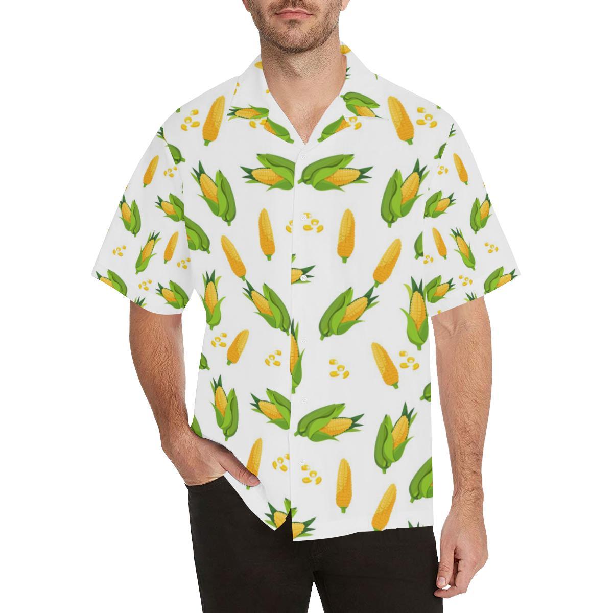 Corn Pattern Print Design 01 Mens All Over Hawaiian Shirt