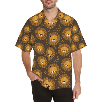 Lion Cartoon Pattern Print Design Hawaiian Shirt