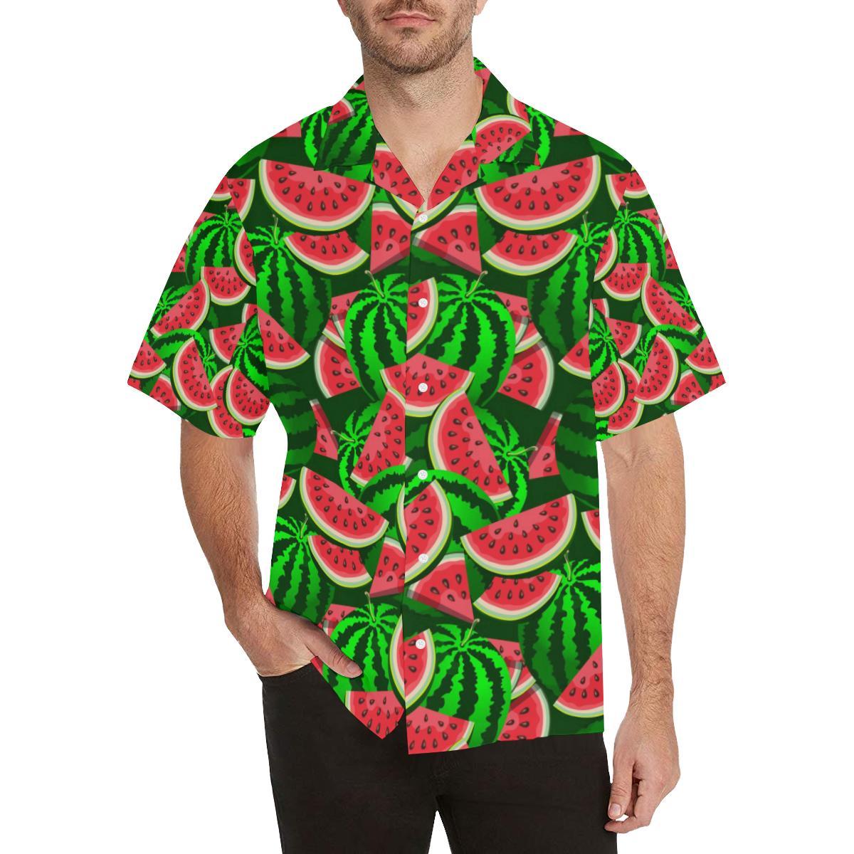 Watermelon Pattern Theme Mens All Over Print Hawaiian Shirt