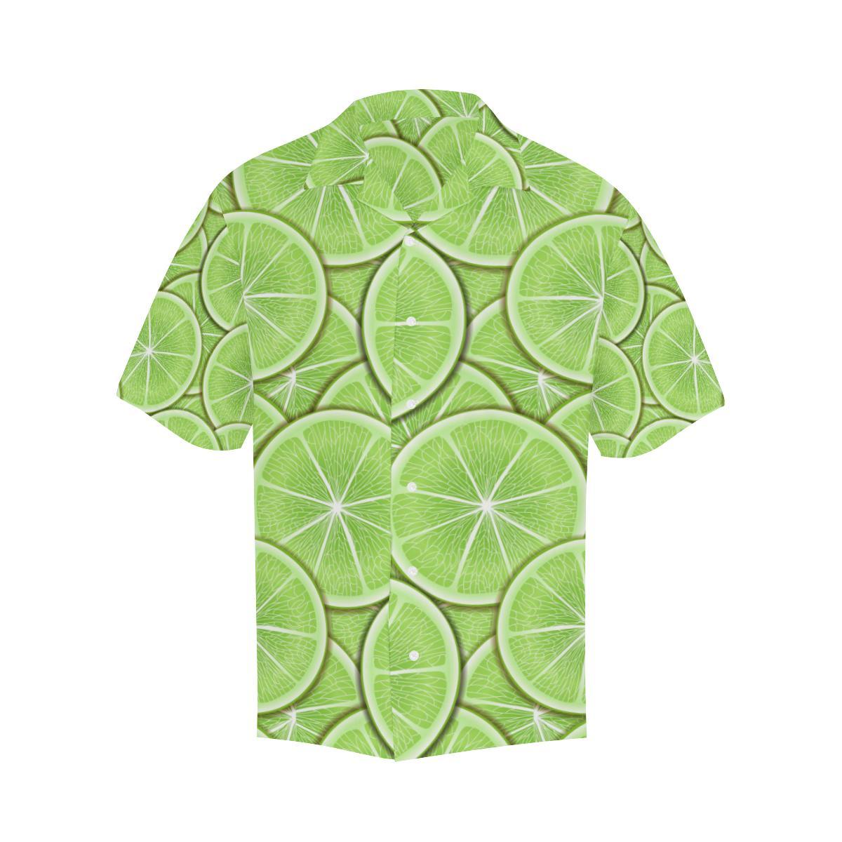 Sliced Lime Pattern Mens All Over Print Hawaiian Shirt