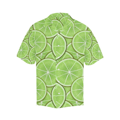 Sliced Lime Pattern Mens All Over Print Hawaiian Shirt