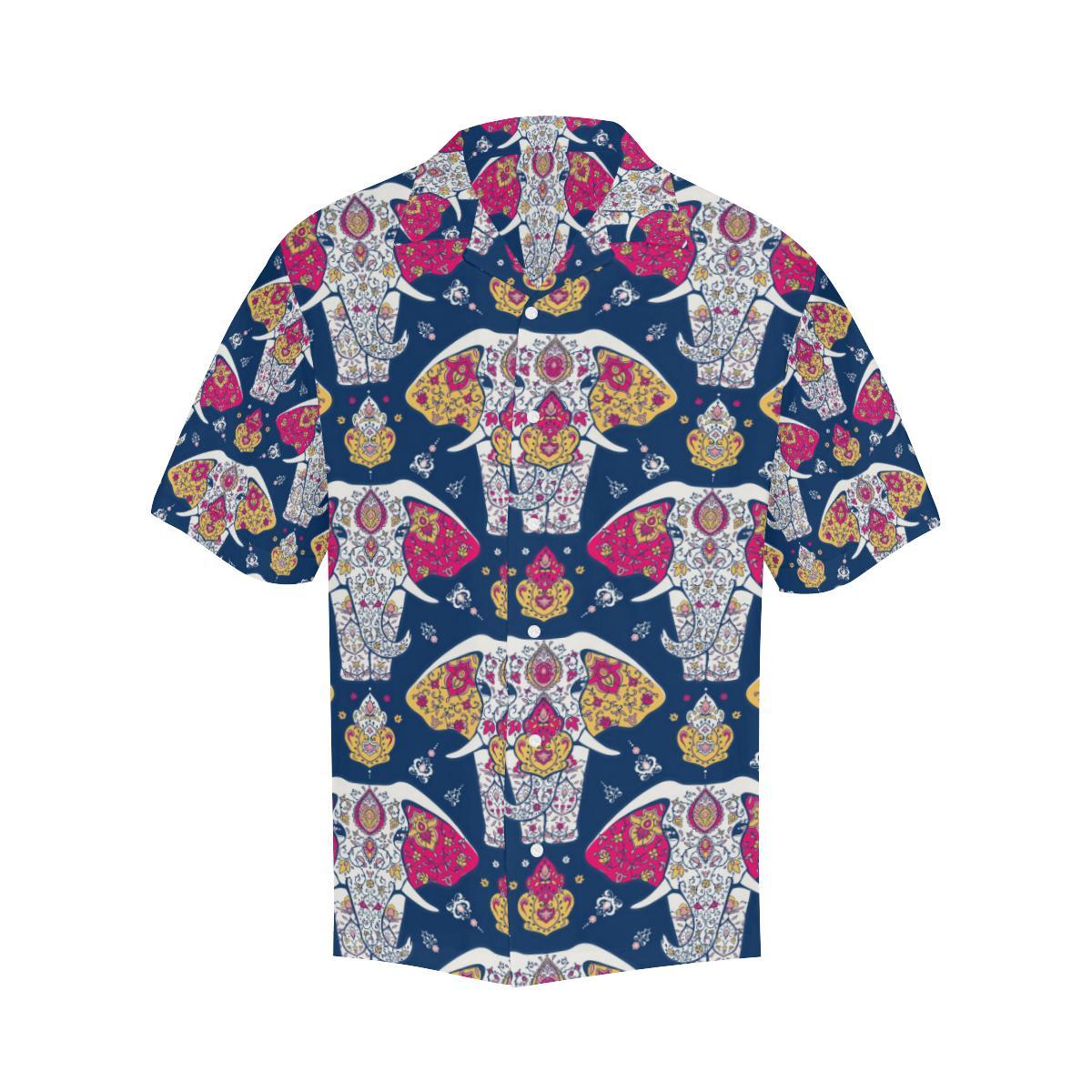 Elephant Pattern Mens All Over Print Hawaiian Shirt