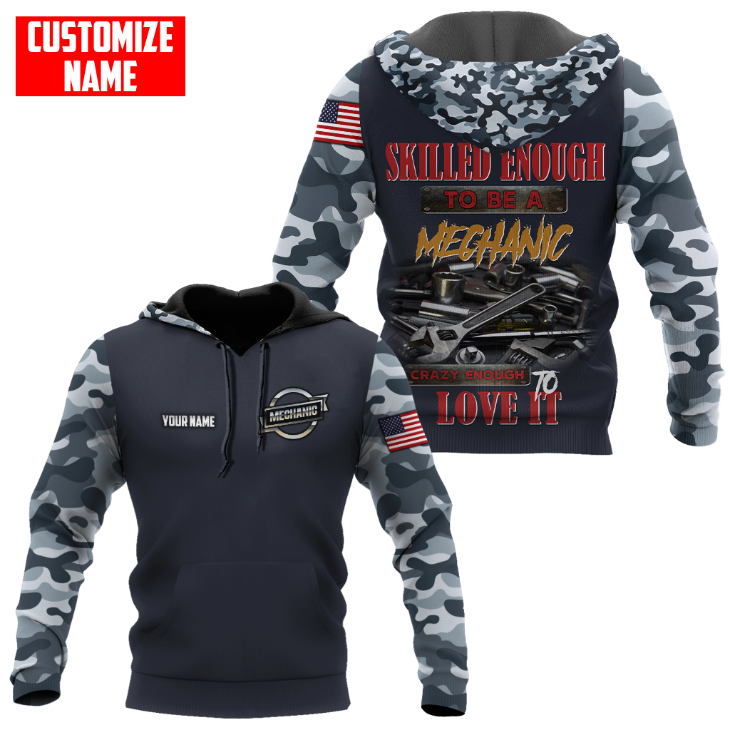 Mechanic Version Camo Personalized NameFlag All Over Printed Hoodie