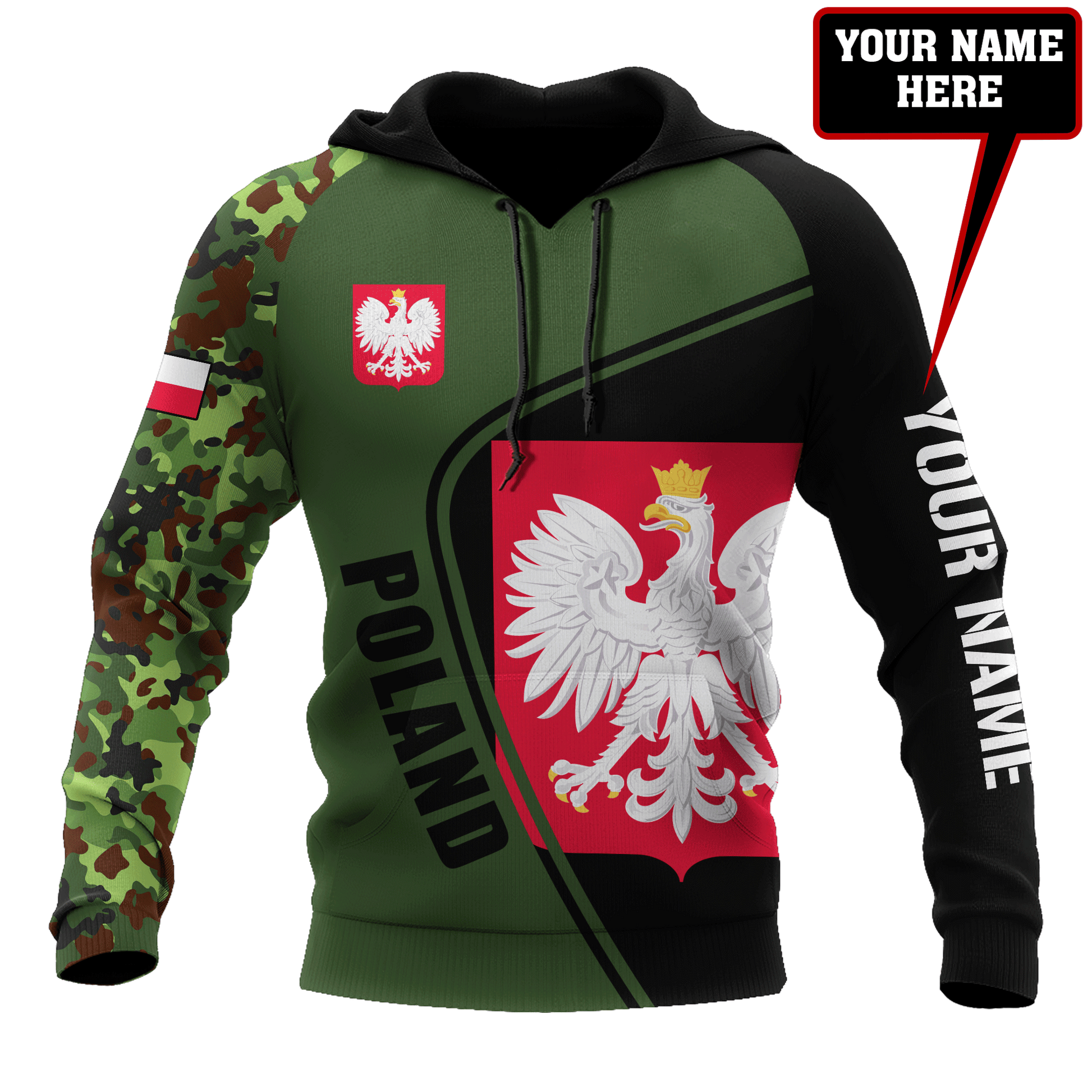 Personalized Polska All Over Printed Unisex Hoodie