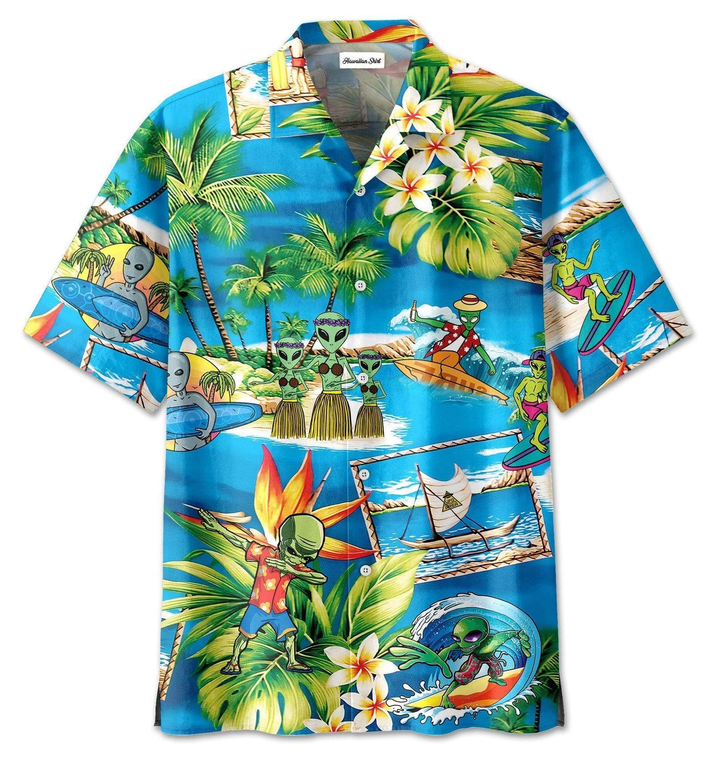 Amazing Alien Summer Tropical Hawaiian Aloha Shirts #6521DH