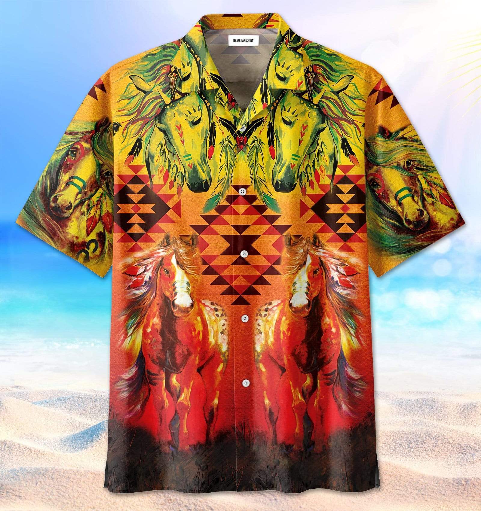 Amazing War Horse Hawaiian Aloha Shirts #26821DH