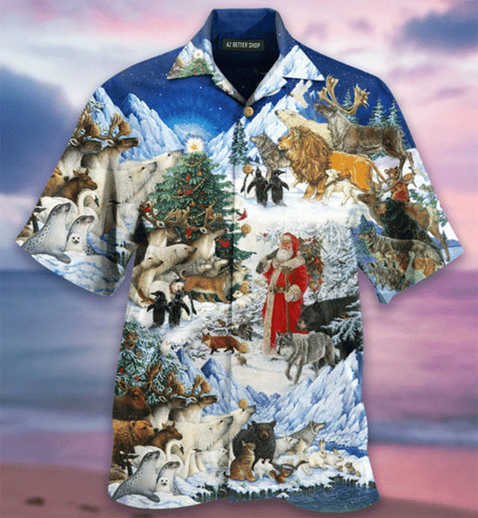 Animal Lover Christmas Santa Hawaiian Shirt | Unique Beach