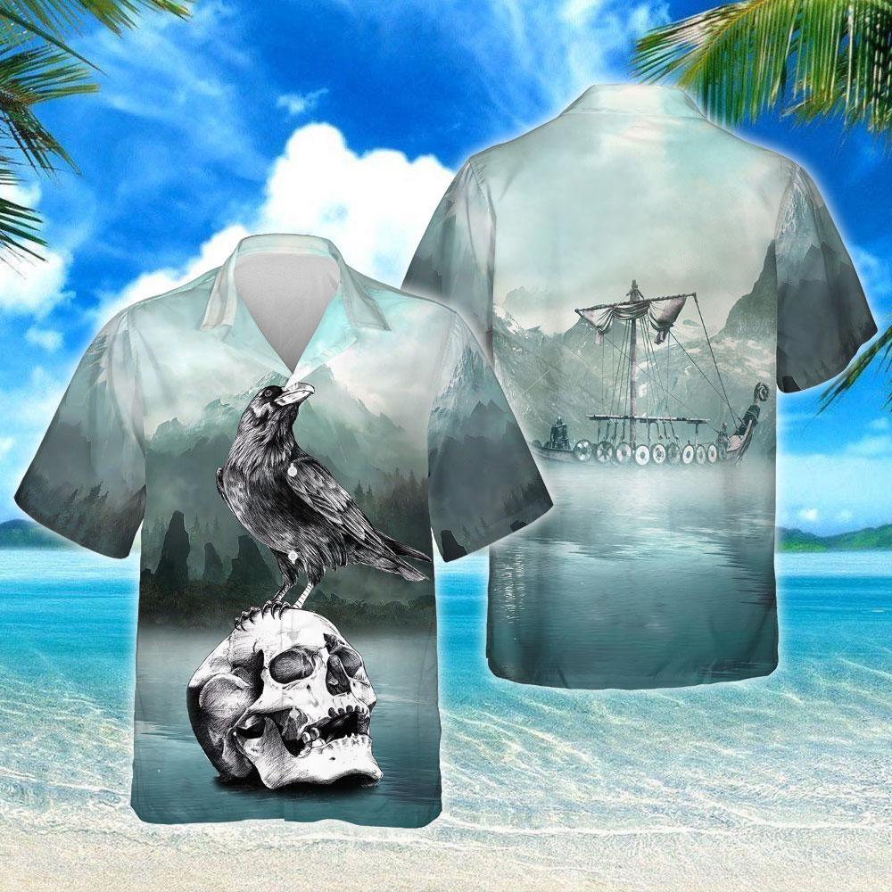 Vikings Raven Hawaiian Shirt Trl1101Hw