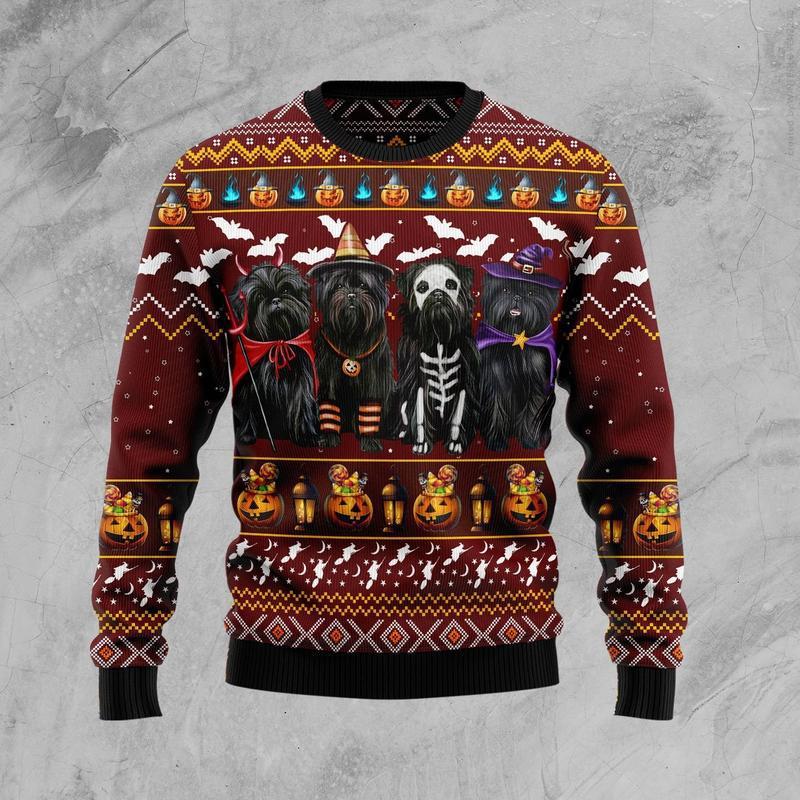 Affenpinscher Dog Halloween Ugly Christmas Sweater 