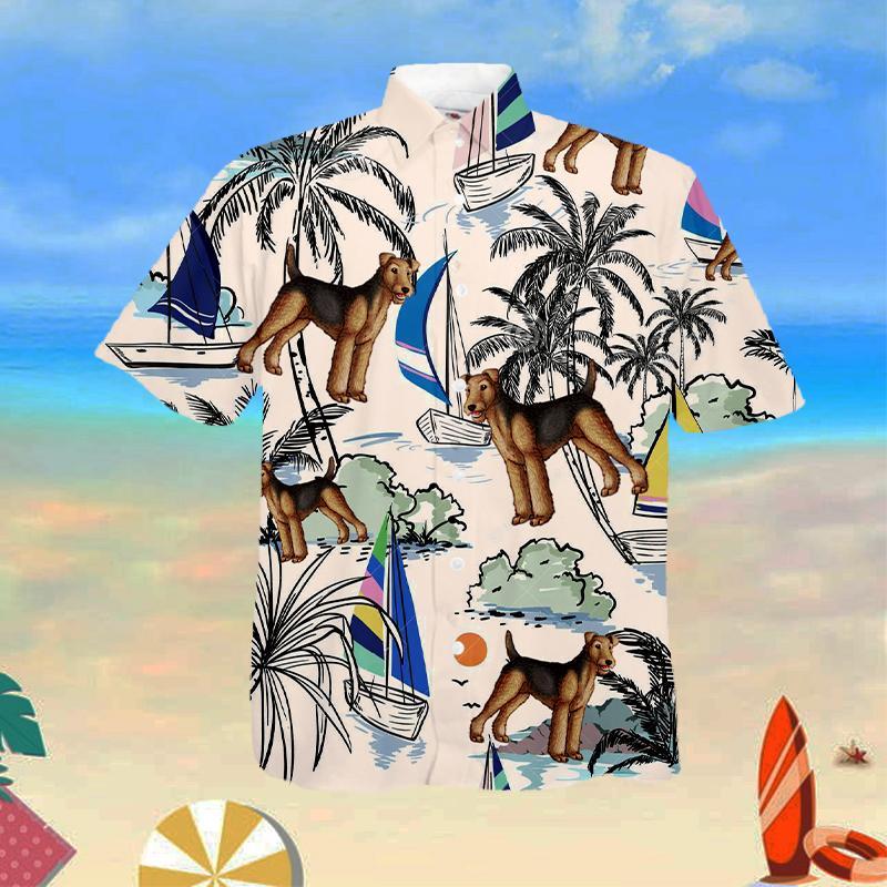 Airedale Terrier Summer Beach Hawaiian Shirt