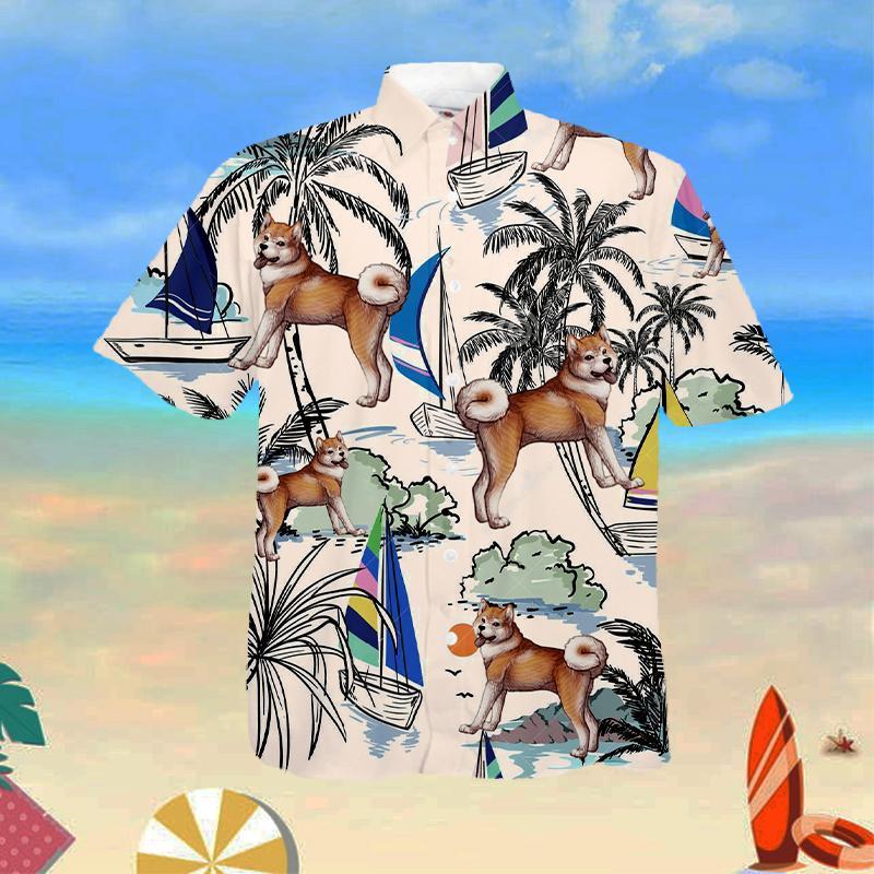 Akita Summer Beach Hawaiian Shirt