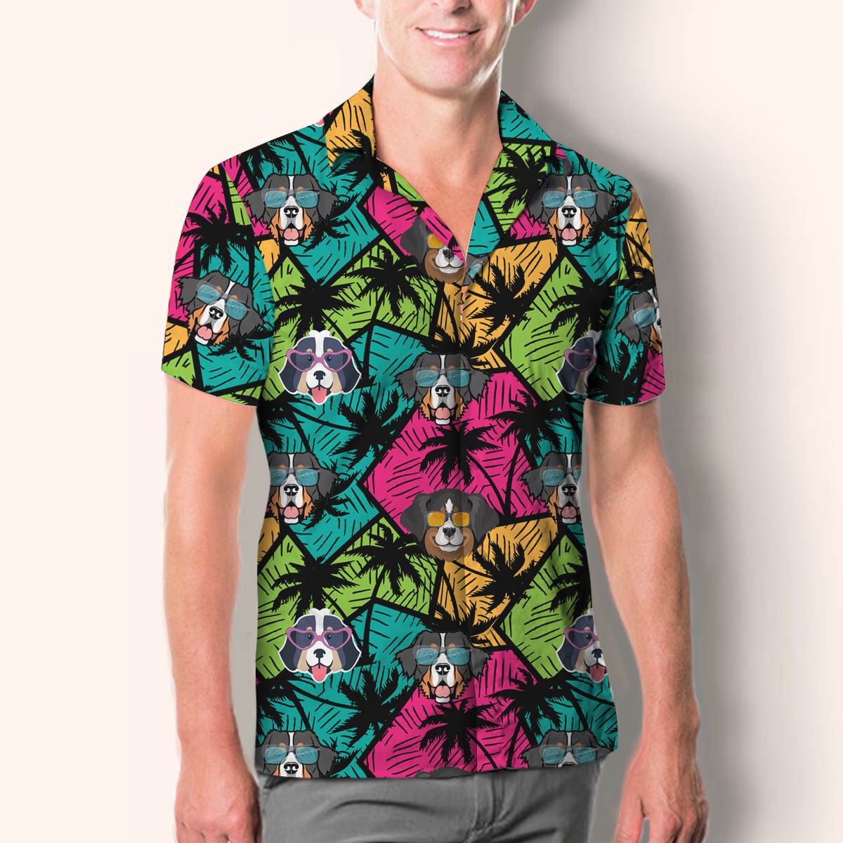 Aloha Hawaiian Bernese Mountain Shirt