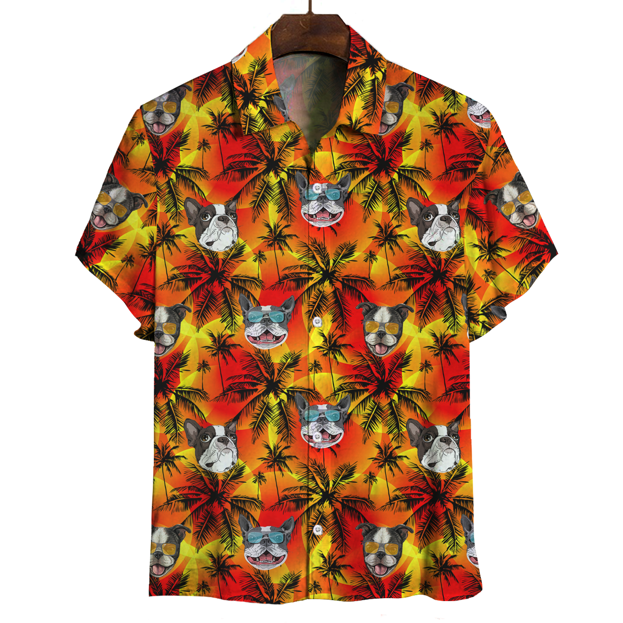 Aloha Hawaiian Boston Terrier Shirt