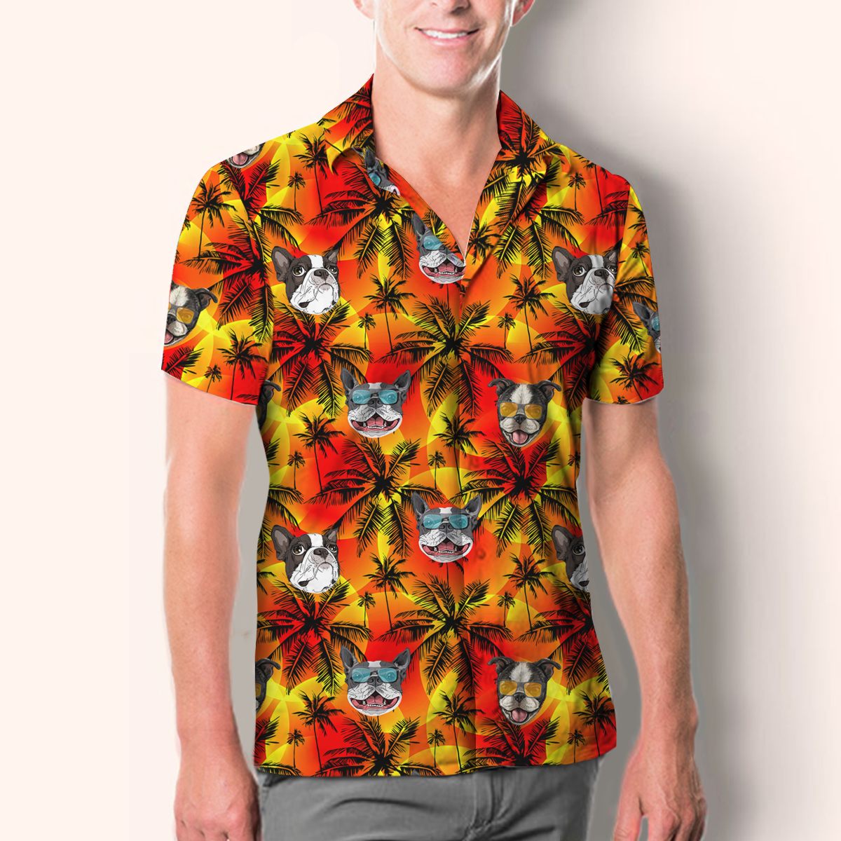 Aloha Hawaiian Boston Terrier Shirt