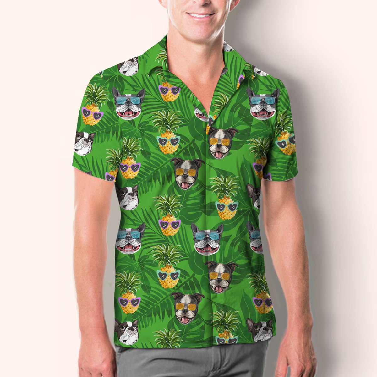 Aloha Hawaiian Boston Terrier Shirt