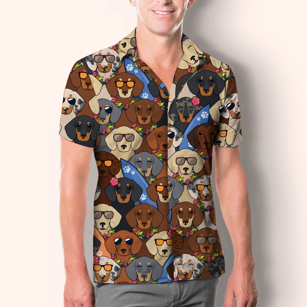 Aloha Hawaiian Dachshund Shirt