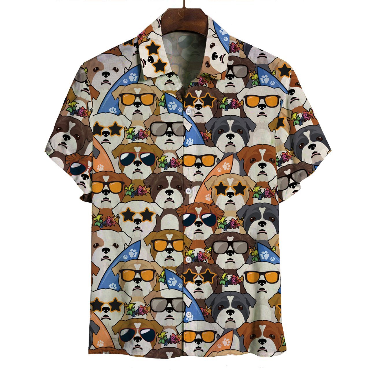 Aloha Hawaiian English Bulldog Shirt