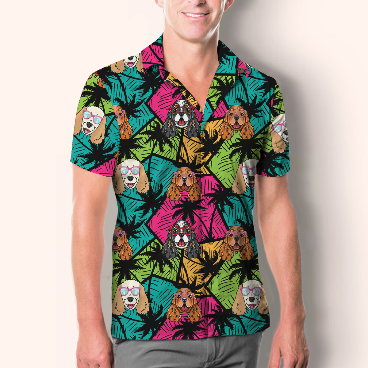 Aloha Hawaiian English Cocker Spaniel Shirt